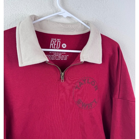 Taylor Swift RED Era Official Merch Red All Too Well Quarter-zip Women's M - Picture 2 of 6